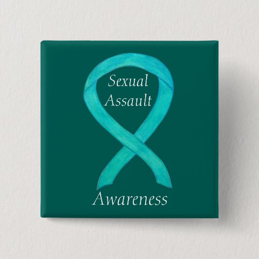 Sexuelles Angriffsbewusstsein Custom Ribbon Button (Vorderseite)