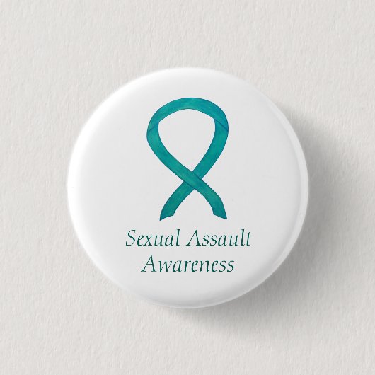 Sexuelles Angriffsbewusstsein Custom Ribbon Button (Vorderseite)