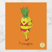 Sexy Ananas Button-Up Wine Labels Weinetikett (Einzelnes Label)
