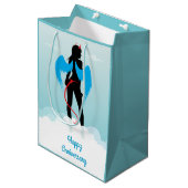 Sexy Angel Medium Geschenktasche Mittlere Geschenktüte (Vorderseite Schrägansicht)