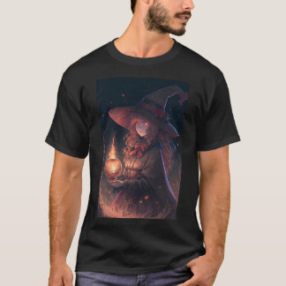 Sexy Anime Witch Holding Niedlich Lantern T-Shirt
