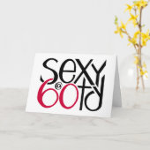 Sexy bei 60 red Birthday Card Karte (Gelbe Blume)