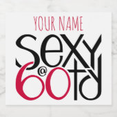 Sexy bei 60 roten Bierflaschen Bierflaschenetikett (Einzelnes Label)