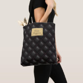 Sexy Black Leather Quilted Goemtric Muster Name Tasche (Von Nahem)