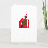 Sexy Black Santa Claus Feiertagskarte (Rückseite)