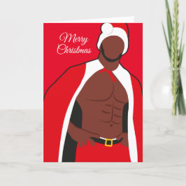 Sexy Black Santa Claus Feiertagskarte