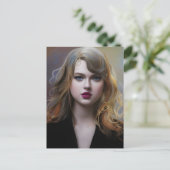 Sexy Blonde Postkarte (Stehend Vorderseite)