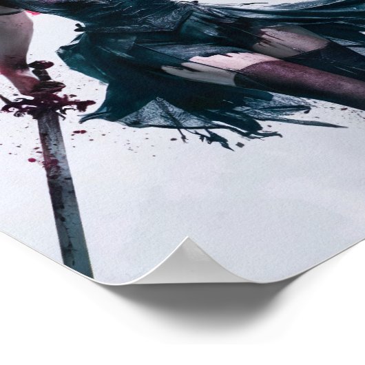 Sexy Bloody Vampire Warrior Poster (Ecke)