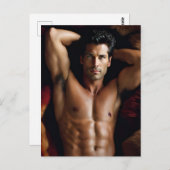 Sexy Brünett Man Postkarte (Vorne/Hinten)