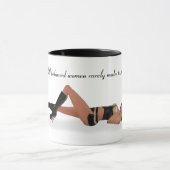 Sexy Brünett Pinup Girl Schlafen Kaffee Tasse (Zentrum)