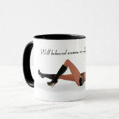 Sexy Brünett Pinup Girl Schlafen Kaffee Tasse (Vorderseite Links)