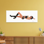 Sexy Brünett Pinup Girl Schlafen Laken Print Leinwanddruck (Insitu (Wohnzimmer))