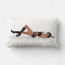 Sexy Brünett Pinup Girl Schlafen Lumbar Kissen
