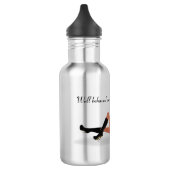 Sexy Brünett Pinup Girl Schlafen Wasser Flasche Edelstahlflasche (Links)