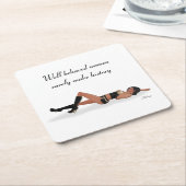 Sexy Brünett Pinup Girl Schlafpapier Untersetzer (angewinkelt)