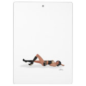 Sexy Brünett Pinup Girl Sleeping Clipboard Klemmbrett (Rückseite)