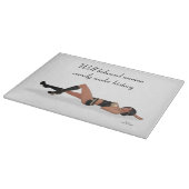 Sexy Brünett Pinup Girl Sleeping Cutting Board Schneidebrett (Ecke)