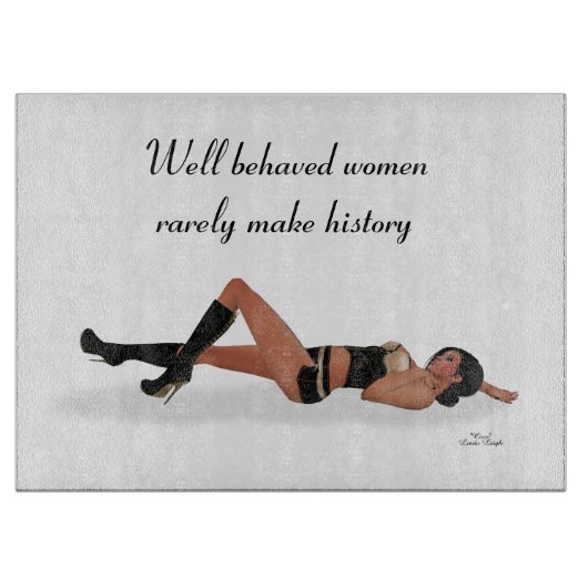 Sexy Brünett Pinup Girl Sleeping Cutting Board Schneidebrett (Vorderseite)