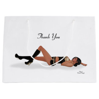 Sexy Brünett Pinup Girl Sleeping Gift Bag Große Geschenktüte