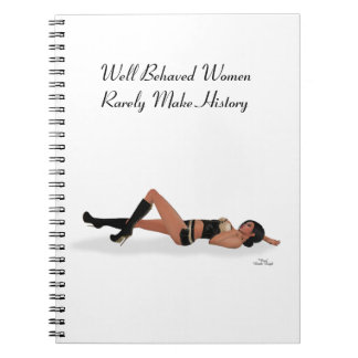 Sexy Brünett Pinup Girl Sleeping Spiral Notebook Notizblock