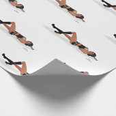 Sexy Brünett Pinup Girl Sleeping Wrapping Paper Geschenkpapier (Ecke)
