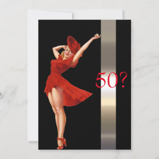 Sexy Button Up, Lady in Red, Einladung zum Geburts