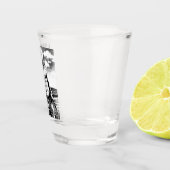 Sexy Cowboy Black and White Charcoal Sketch Schnapsglas (Rechts)