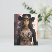 Sexy Cowgirl Postkarte (Stehend Vorderseite)