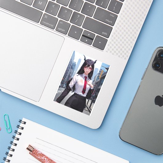 Sexy Demon, erwachsener Geschäftszweig Aufkleber (Laptop mit iPhone)