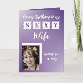 Sexy Ehefrau Foto lila Geburtstag hinzufügen Karte