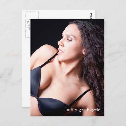 Sexy Female Model mit Black Lingerie Postkarte (Vorne/Hinten)
