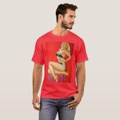 Sexy Frau in der schwarzen Wäsche T-Shirt (Vorne ganz)