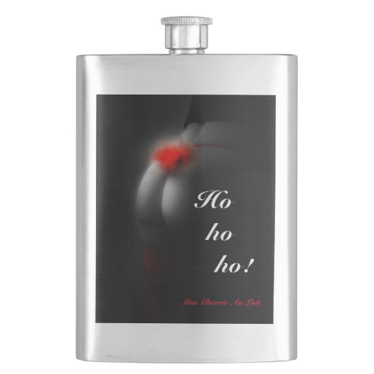 Sexy Glamour Babe Christmas "ho" Joke Hip Flask Flachmann (Vorderseite)