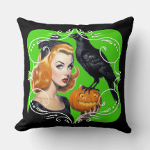 Sexy Halloween Girl and Raven