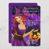 Sexy Halloween Hexe Einladung (Vorne/Hinten)