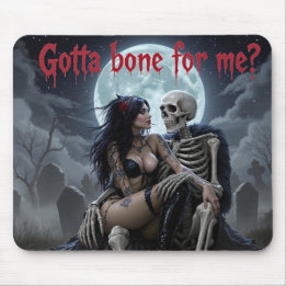 Sexy Halloween-Mauspad - "Hast du einen Knochen fü Mousepad