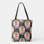 SEXY HALLOWEEN WITCH AUF SKULL MIT BLUME TASCHE (Rückseite)