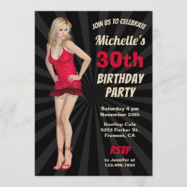 Sexy heiße blonde Frauen-Geburtstags-Party Einladung