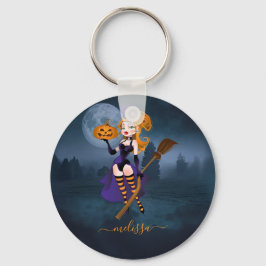 Sexy Hexe im Mondlicht Schlüsselanhänger