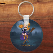 Sexy Hexe im Mondlicht Schlüsselanhänger (Vorderseite)