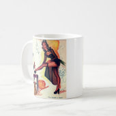 Sexy Hexe-Vintage Halloween-Kaffee-Tasse Kaffeetasse (Vorderseite Links)
