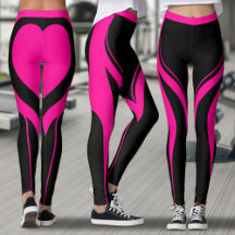 Sexy Hot Pink Black Heart Hintern Gym Actuwear