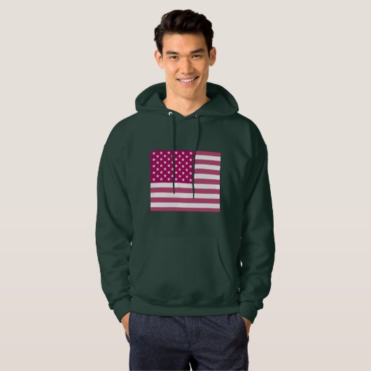 Sexy Junge mit meiner rosa US-Flagge Hoodie (Vorne ganz)