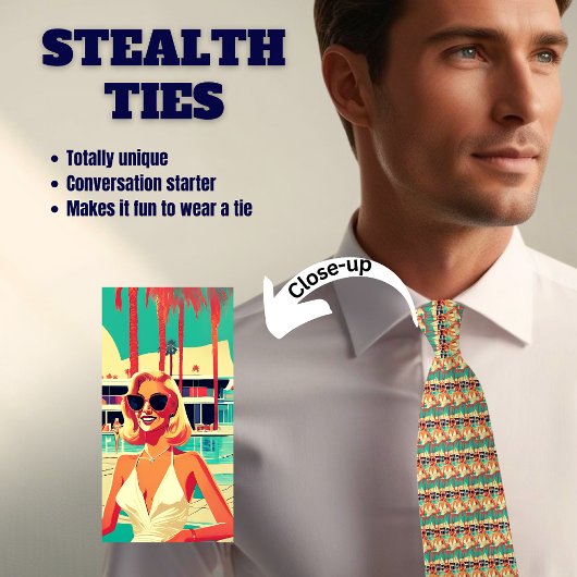 Sexy Lady in White Stealth Krawatte