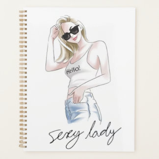 Sexy Lady Slogan mit Fashion Girl Planer