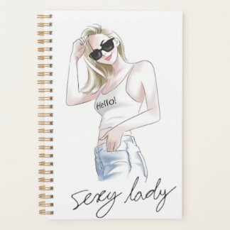 Sexy Lady Slogan mit Fashion Girl Planer