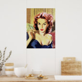 Sexy Lady Smoking Cigarette Vintage Pulsabdeckung Poster (Küche)