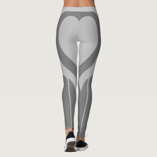 Sexy Light Gray Heart Hintern Gym Actuwear Legging Leggings (Rückseite)