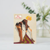 Sexy Maid Postkarte (Stehend Vorderseite)