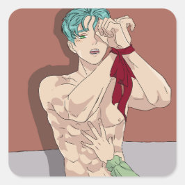 sexy man quadratischer aufkleber